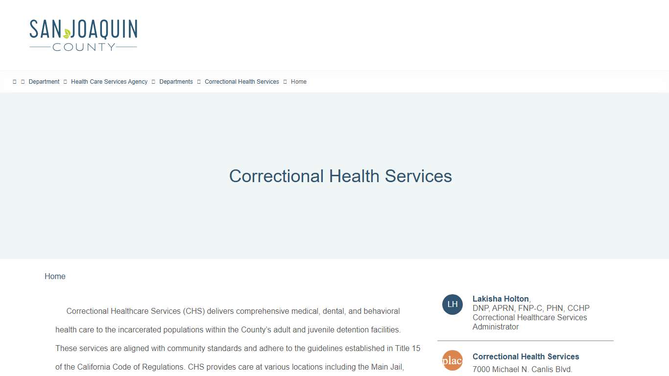 Correctional Health Services sjgov.org